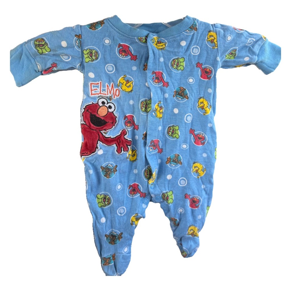 Sesame Street Elmo Blue Footie Pajamas
